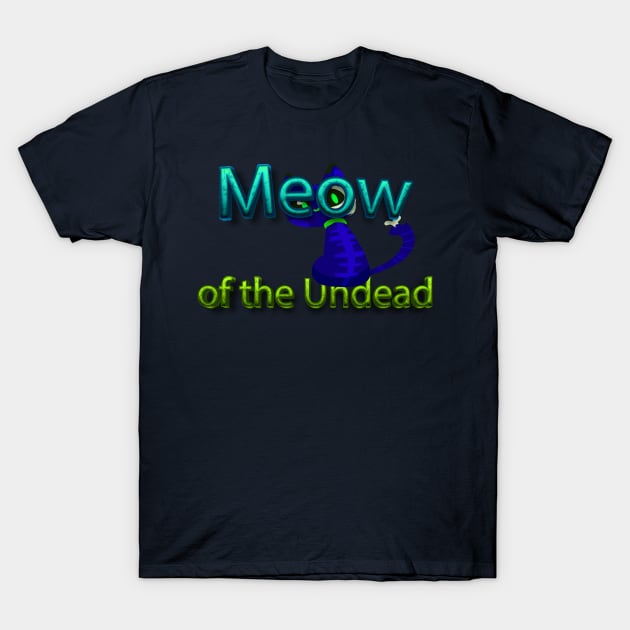 Meow Of The Undead Pet-tacular Prints Cats and Halloween Fun T-Shirt by Mirak-store 